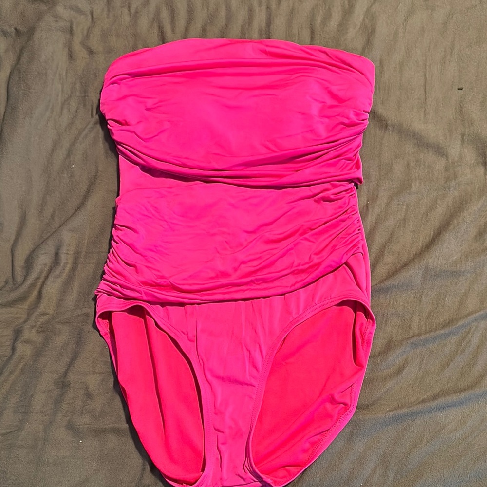 Merona Pink One Piece Swimsuit with Ruching